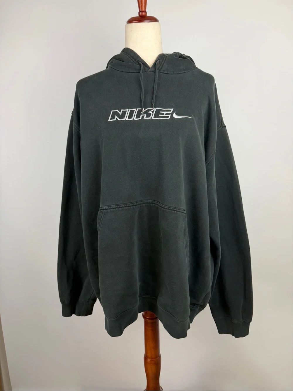 Nike Black Hoodie with White Script Logo Size XXL